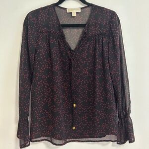 Michael Kors Black/Burgundy Blouse
